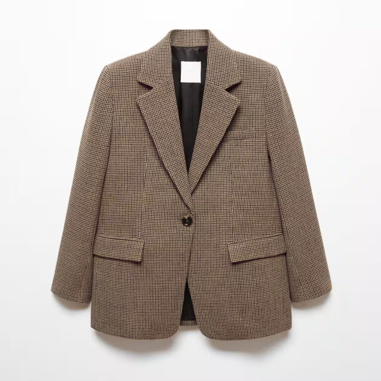 Lapels Houndstooth suit blazer
